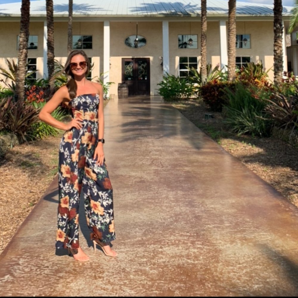 Show Me Love Jumpsuit (Navy Floral) - 8/S